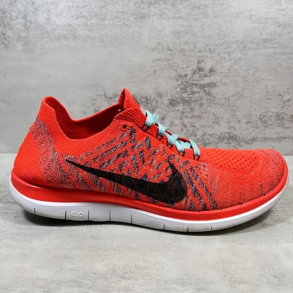 Nike Free 4.0 Flyknit Running Shoes - Women's Size 8 - Orange
