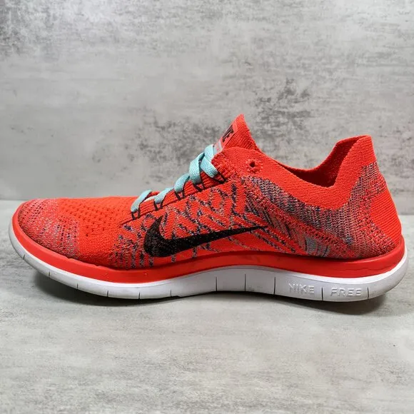 Nike Free 4.0 Flyknit Running Shoes - Women's Size 8 - Orange