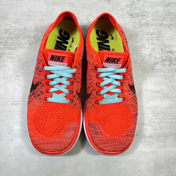 Nike Free 4.0 Flyknit Running Shoes - Women's Size 8 - Orange