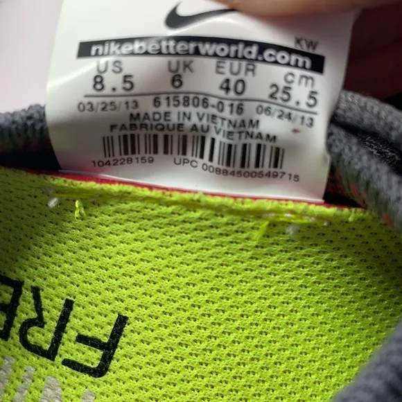 Nike Free 5.0 Flyknit Running Shoes 8.5
