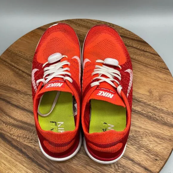 Nike Free Flyknit 4.0 Shoes Mens Size 12 Orange Running Comfort Trainer Sneaker