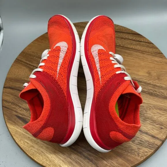 Nike Free Flyknit 4.0 Shoes Mens Size 12 Orange Running Comfort Trainer Sneaker