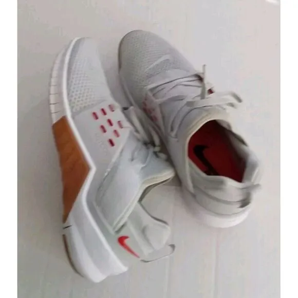 Nike Free Run Mesh Sneakers White Red Gum‎ Sole Athletic Training Running Shoes