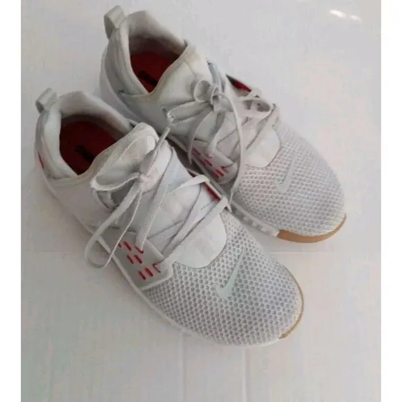 Nike Free Run Mesh Sneakers White Red Gum‎ Sole Athletic Training Running Shoes
