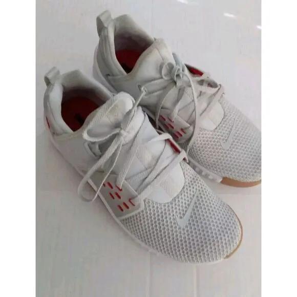 Nike Free Run Mesh Sneakers White Red Gum‎ Sole Athletic Training Running Shoes