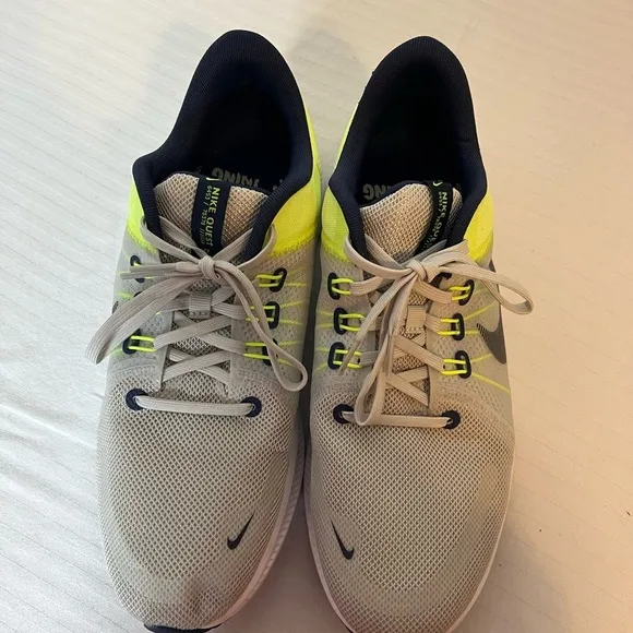 Nike Gray and Neon Yellow Running Shoes