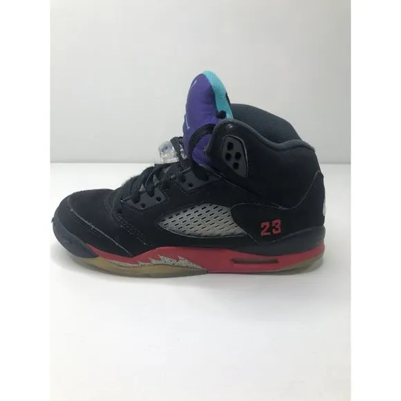 Nike Jordan 5 Retro Top 3 CZ2989-001 Fire Red Metallic Grape US Size 3.5Y Youth