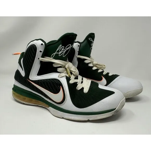 Nike Lebron James 9 Miami Hurricanes 2011 Sneakers Shoes Size 11.5 READ
