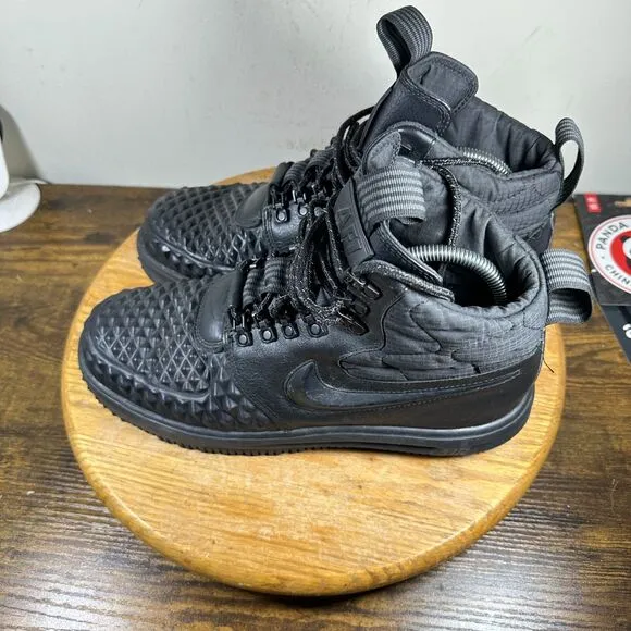 Nike Lunar Force 1 Duckboot Triple Black Mens Size 10 Shoes Sneakers 916682-002