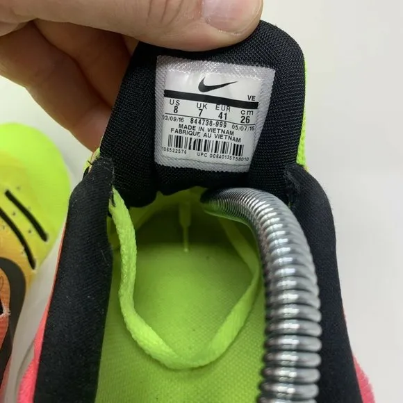 Nike Lunarstelos Running Shoes Mens Size 8 Pink/Neon Yellow 844738-999 Running