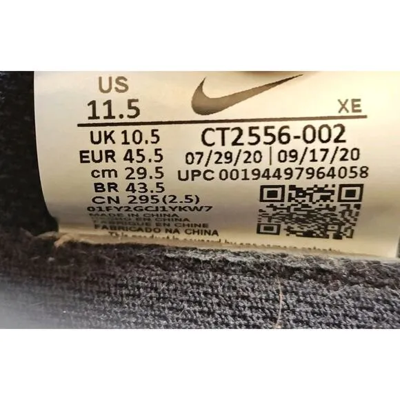 Nike Men's 11.5 DBreak-Type Black White Lace-Up Sneakers Shoes CT2556-002 Waffle