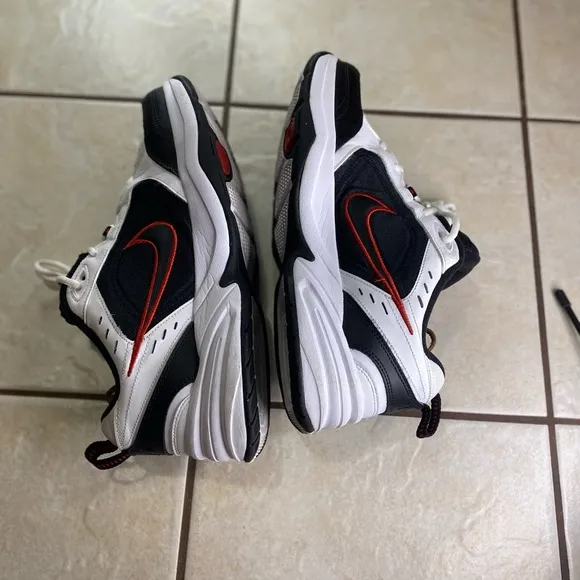 Nike Mens Air Monarch IV 415445-101 White Black Running Shoes Sneakers Size 12