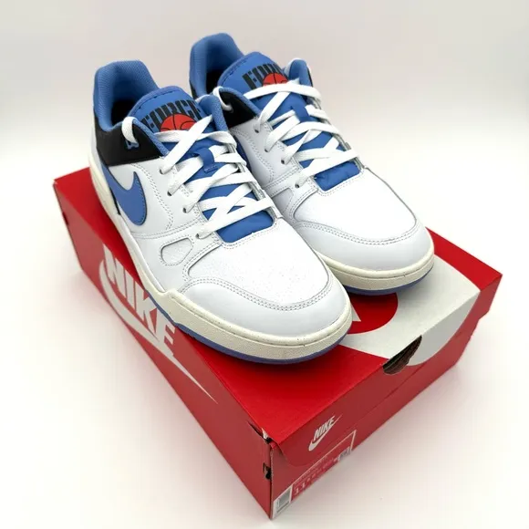 Nike Mens Full Force Lo Size 11.5 Shoes Basketball Walking White Blue FB1362-100