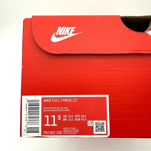 Nike Mens Full Force Lo Size 11.5 Shoes Basketball Walking White Blue FB1362-100