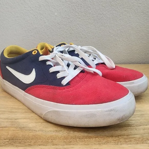 Nike Mens SB Charge Solarsoft University Sneakers Tennis Shoes Size 9 Red/Navy