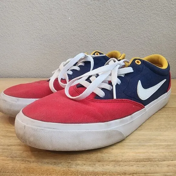 Nike Mens SB Charge Solarsoft University Sneakers Tennis Shoes Size 9 Red/Navy
