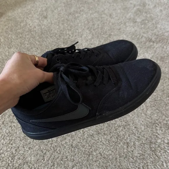 NIKE MENS SB CHECK SOLARSOFT SNEAKER - BLACK sneakers shoes size 8.5