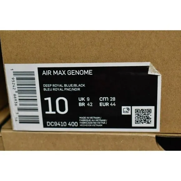 Nike Men Size 10 Air Max Genome Royal Blue Black Sneakers Shoes DC9410 400