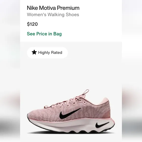 Nike Motiva Women's Walking Shoes - Rose Pink Ozford Size 8