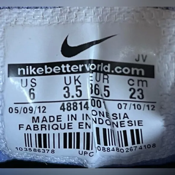 Nike Revolution Womens Size 6 Running Shoes Sneakers Black Purple 488148-001