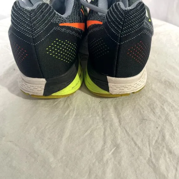 Nike Size 12 Zoom Air Structure 18 Running sneakers shoes Men Gray black neon