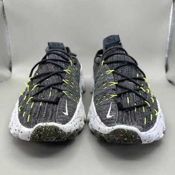 Nike Space Hippie 04 Running Shoes CZ6398 010 Dark Smoke Grey/Volt Men's Size 12