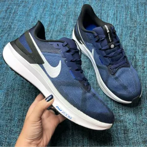 Nike Structure 25 Running Shoes in Midnight Navy White Black Pure Platinum