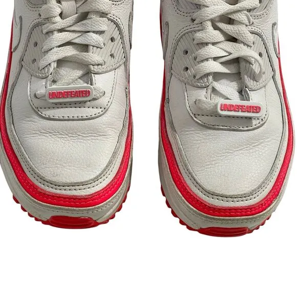 Nike Undefeated x Air Max 90 White Solar Red Men’s 6 Women’s 7.5