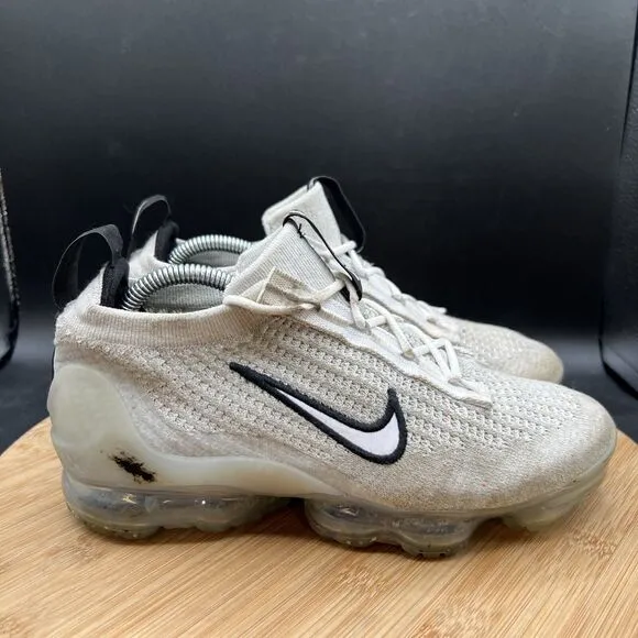 Nike VaporMax 2021 Flyknit Womens Size 6.5 Running Shoes Sneakers Gray Black