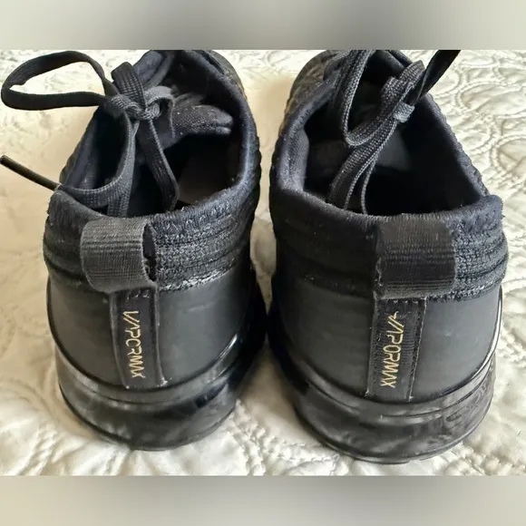 NIKE VAPORMAX FLYKNIT 3 GS Black/Gold Sneakers FK AIR BQ5238-004 Youth 5.5 Y5.5