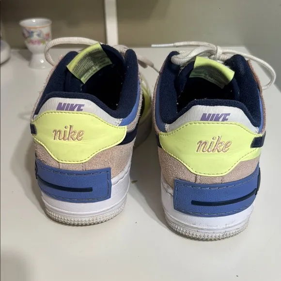 Nike White and Lavender Purple Sneakers Air Force 1 Sneakers