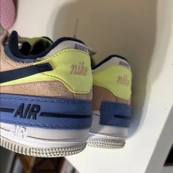 Nike White and Lavender Purple Sneakers Air Force 1 Sneakers