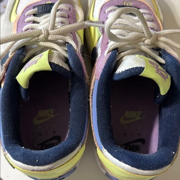 Nike White and Lavender Purple Sneakers Air Force 1 Sneakers