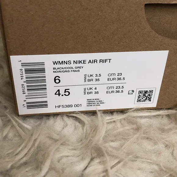 Nike WMNS Air Rift Triple Black TABI Shoes Sneaker HF5389-001 New W/box Japan