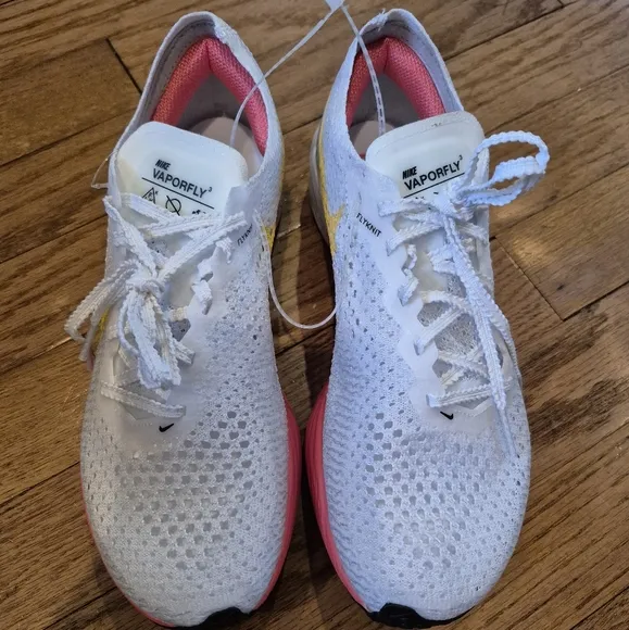 Nike Women's White and Pink Running Shoes