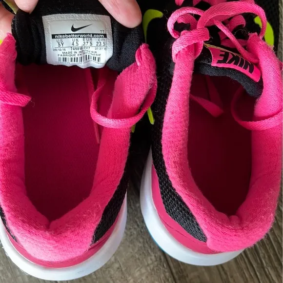 Nike Young Flex Experience RN 4 749818-007 Pink, Black Running Shoes, 5Y
