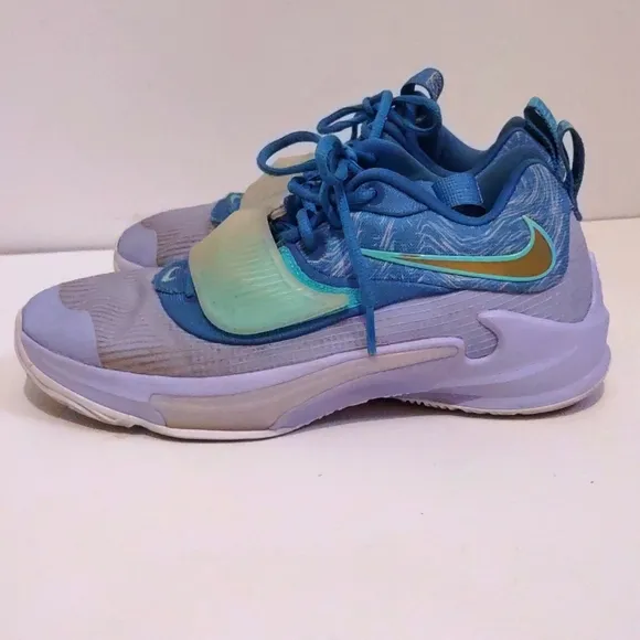 Nike Zoom Freak 3 GS Freezing Time Blue Purple Basketball Shoes Kids Boy Size 7