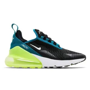 NIKE Air Max 270 &quot;Black Bright Spruce Volt&quot; Running Shoes Size 6.5Y/W8