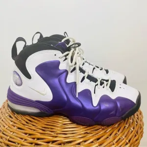 Nike Air Penny 3 Eggplant Basketball Sneakers Shoes 8.5 Purple White Mens