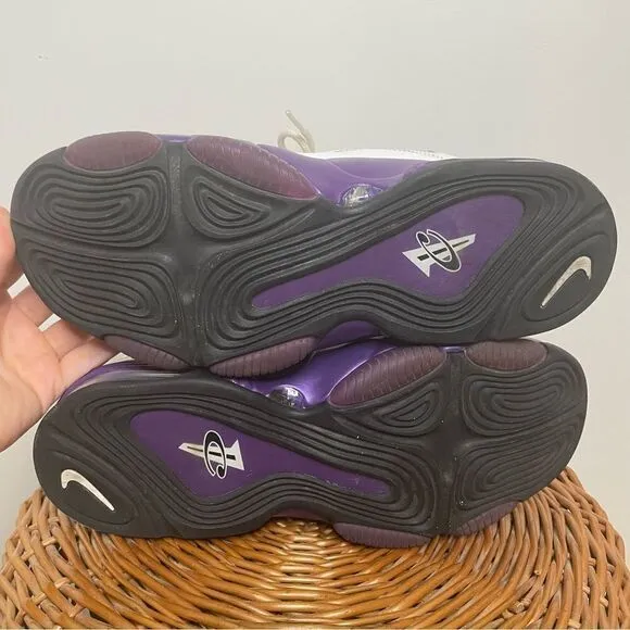 Nike Air Penny 3 Eggplant Basketball Sneakers Shoes 8.5 Purple White Mens