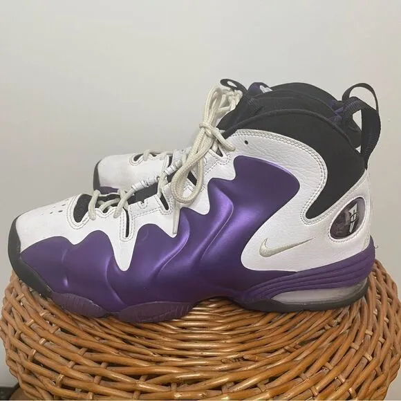 Nike Air Penny 3 Eggplant Basketball Sneakers Shoes 8.5 Purple White Mens