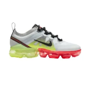 NIKE Air VaporMax 2019 'Pure Platinum Volt Crimson ' Running Shoes Size 7