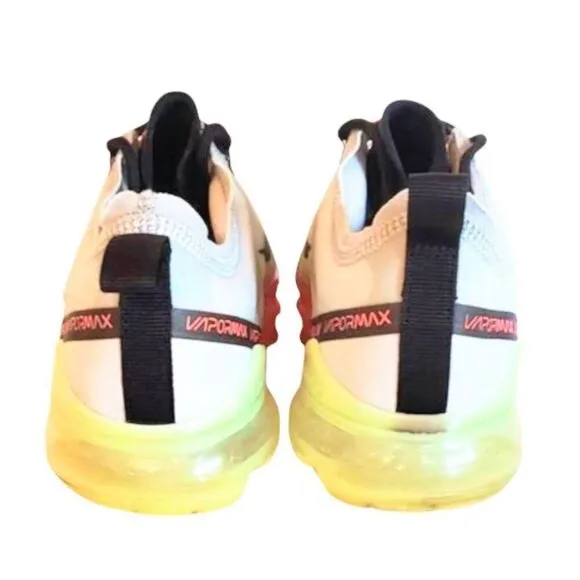 NIKE Air VaporMax 2019 'Pure Platinum Volt Crimson ' Running Shoes Size 7