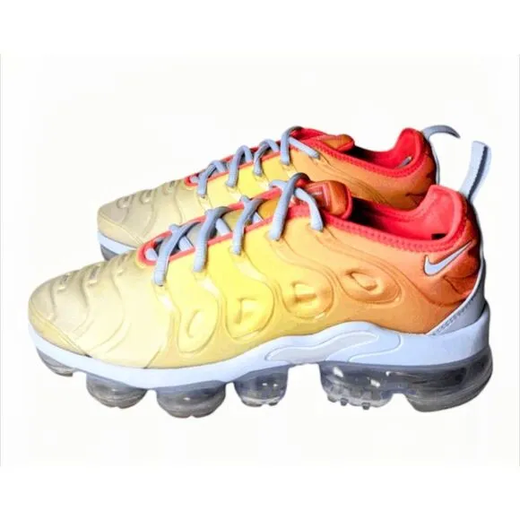 NIKE Air VaporMax Plus &quot;Opti Yellow Laser Crimson' Running Shoes Size 7.5
