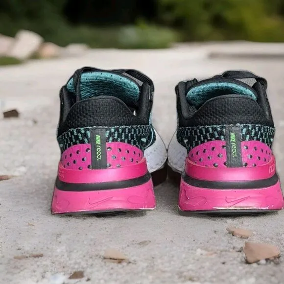 Nike React Infinity 3 Athletic Running Shoes Black Teal Pink Women's Size 8