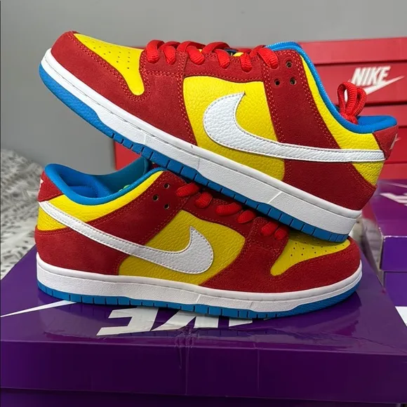 NikeSB DUNK LOW PRO Red and Yellow Sneakers NEW in the box