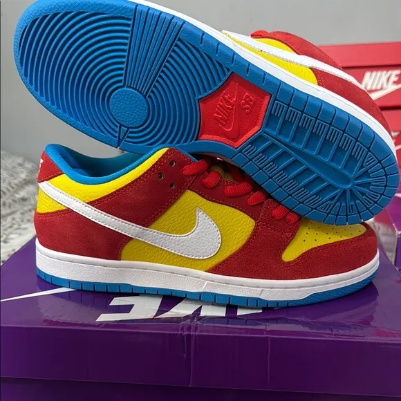 NikeSB DUNK LOW PRO Red and Yellow Sneakers NEW in the box