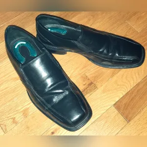 Nunn Bush Comfort Gel Mens 9.5 WIDE Black Leather Loafer Dress Shoes