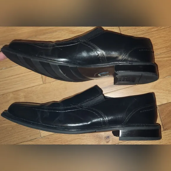 Nunn Bush Comfort Gel Mens 9.5 WIDE Black Leather Loafer Dress Shoes