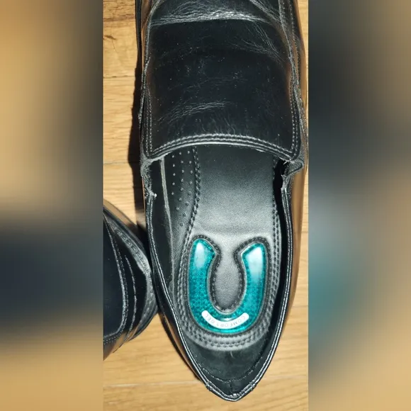 Nunn Bush Comfort Gel Mens 9.5 WIDE Black Leather Loafer Dress Shoes